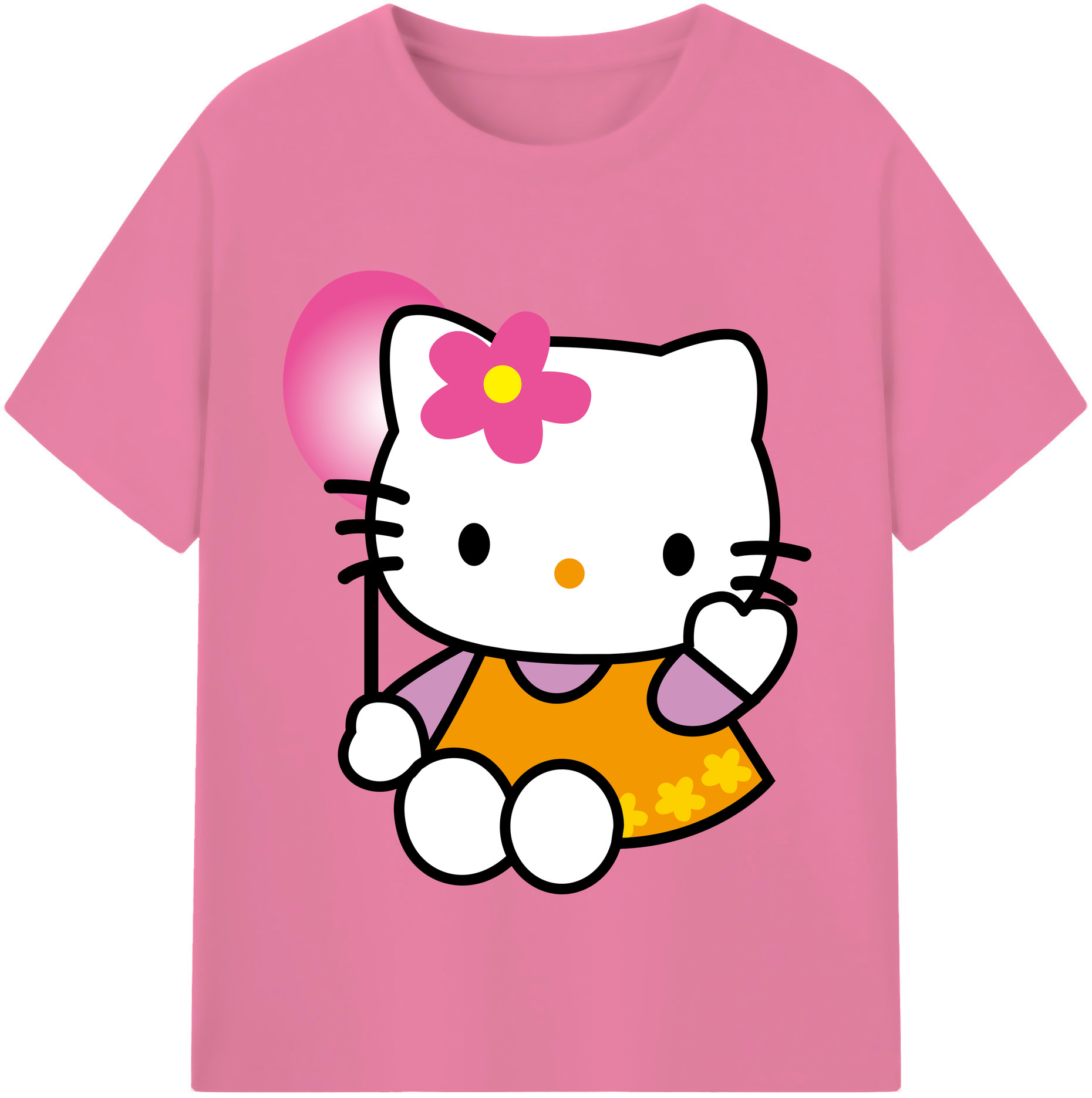 （画像用） Hello Kitty ハローキティ 綿100％半袖Tシャツ（フロントプリント）